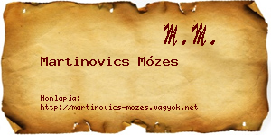 Martinovics Mózes névjegykártya