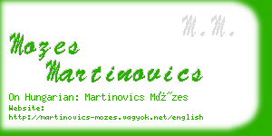 mozes martinovics business card